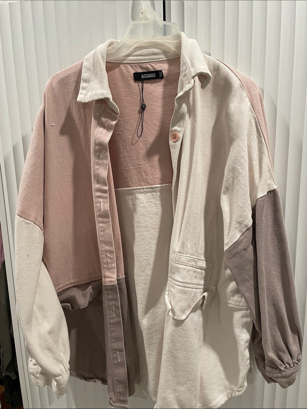 Missguided mauve color block shacket
